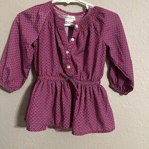 Ralph Lauren Kids' Red and White Patterned Blouse